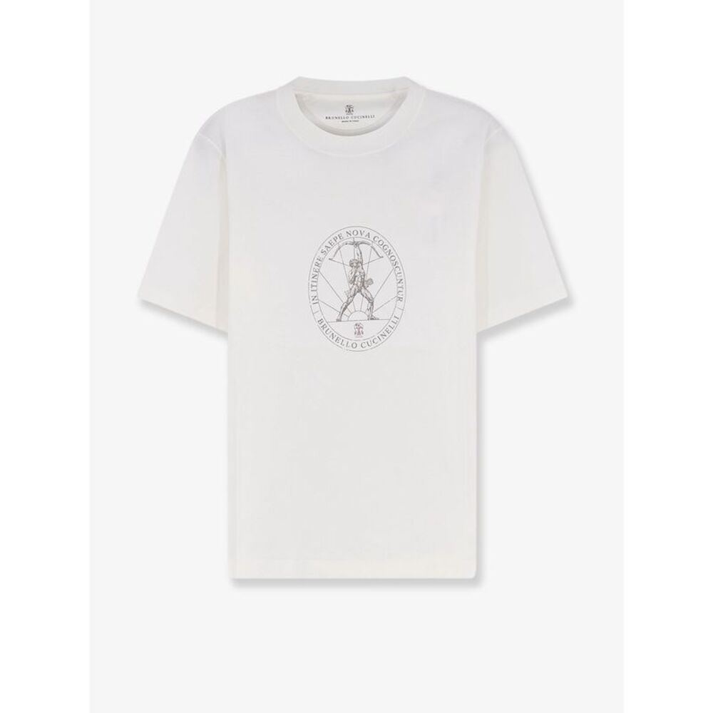 Brunello Cucinelli Men Cotton T-Shirt With Print On The Front